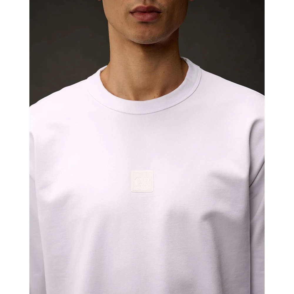 C.P. Company Witte Metropolis Crew Neck Logo Sweatshirt White Heren