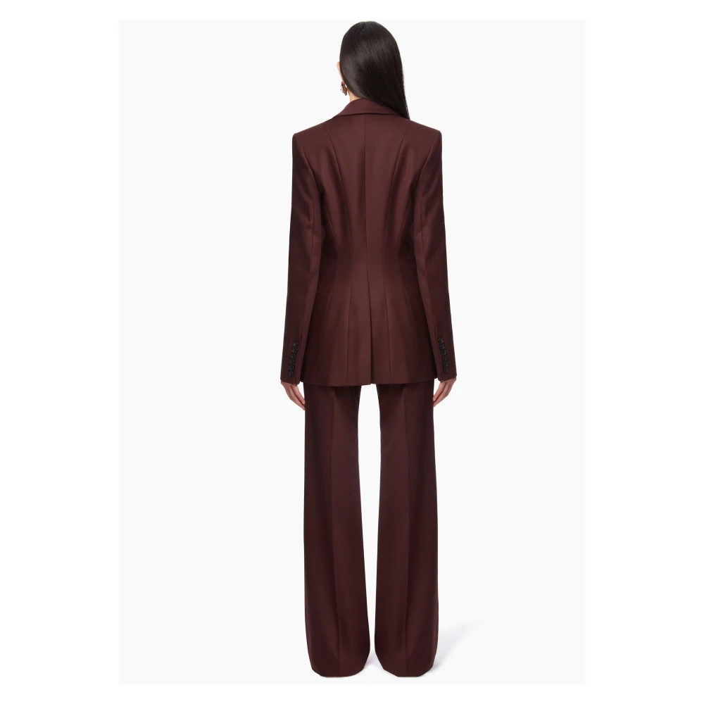 Nina Ricci Rode Wol Wijde Pijp Broek Red Dames