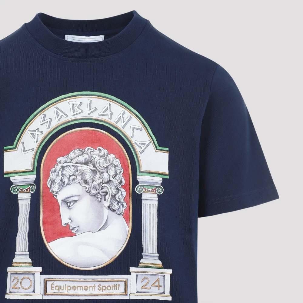 Casablanca Blauwe T-shirts Polos voor mannen Blue Heren