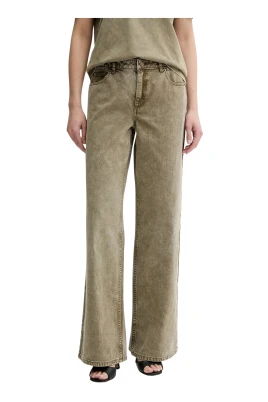 Jeans med vida ben, garment-dyed