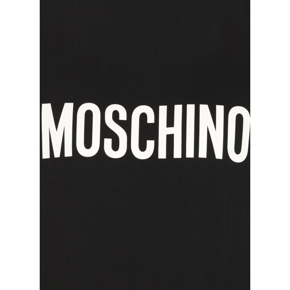 Moschino Zwarte Katoenen T-shirt met Logo Black Heren
