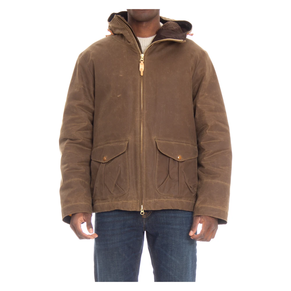 Manifattura Ceccarelli Bruine Blazerjas Italiaanse Wol Fleece Brown Heren