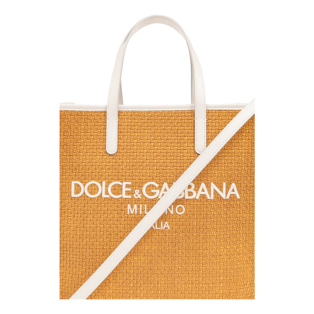 Dolce & Gabbana Geweven shopper tas Beige Dames