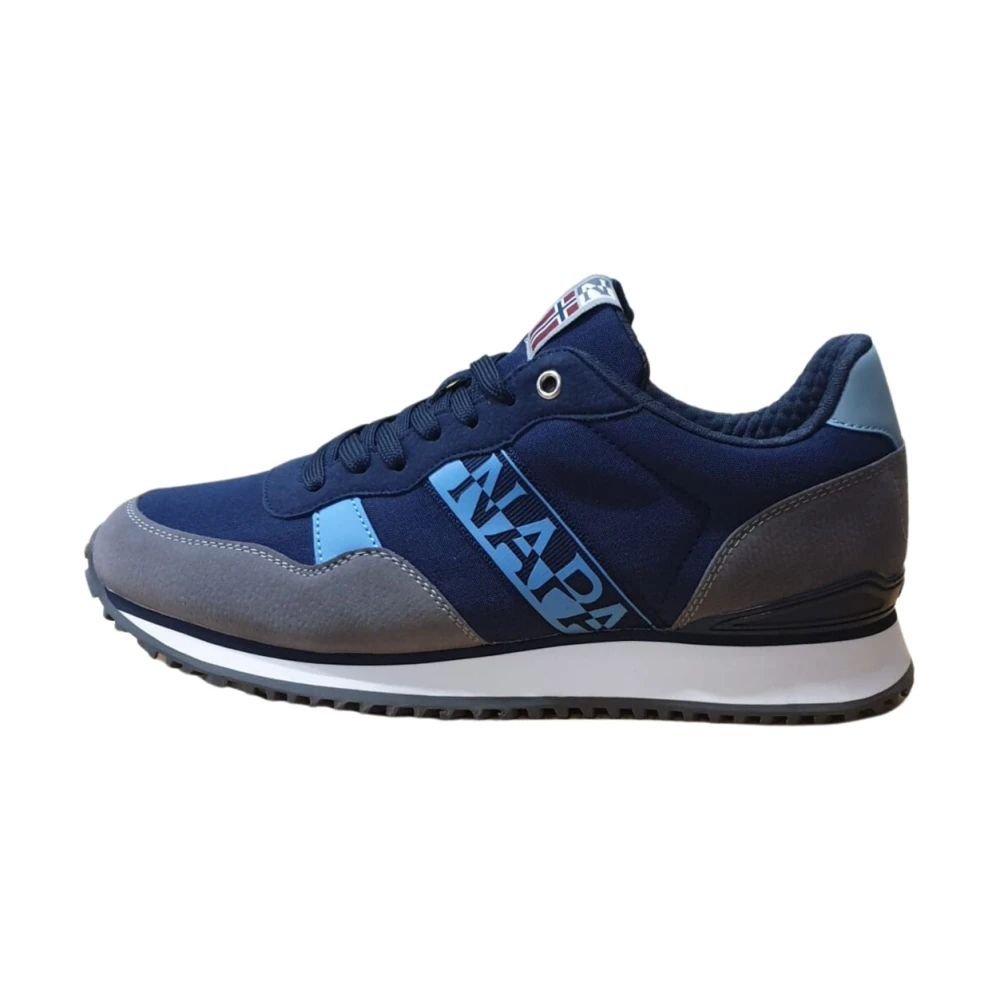Napapijri Blauwe Leren/Stoffen Lage Sneakers Heren Schoenen