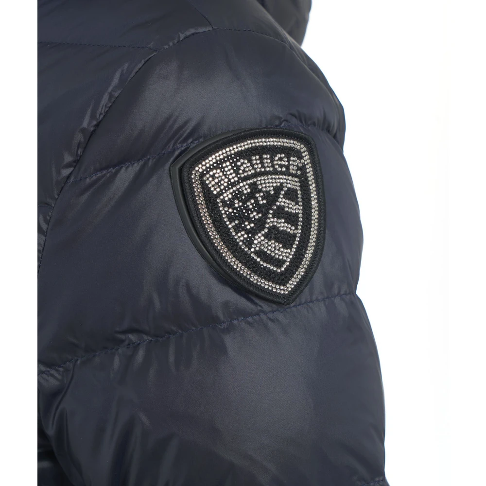 Blauer Blauwe Gewatteerde Donsjas Vrouwen Blue Dames