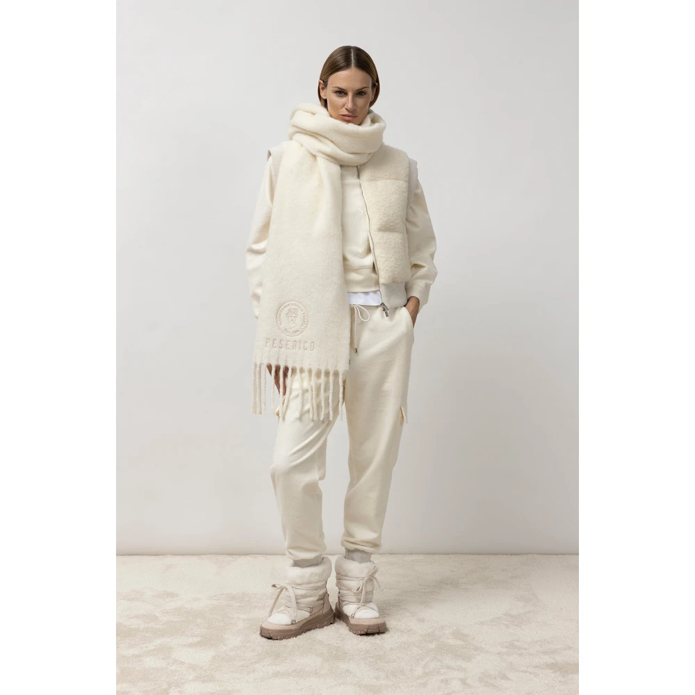 PESERICO Katoenen jersey cargo joggers Beige Dames