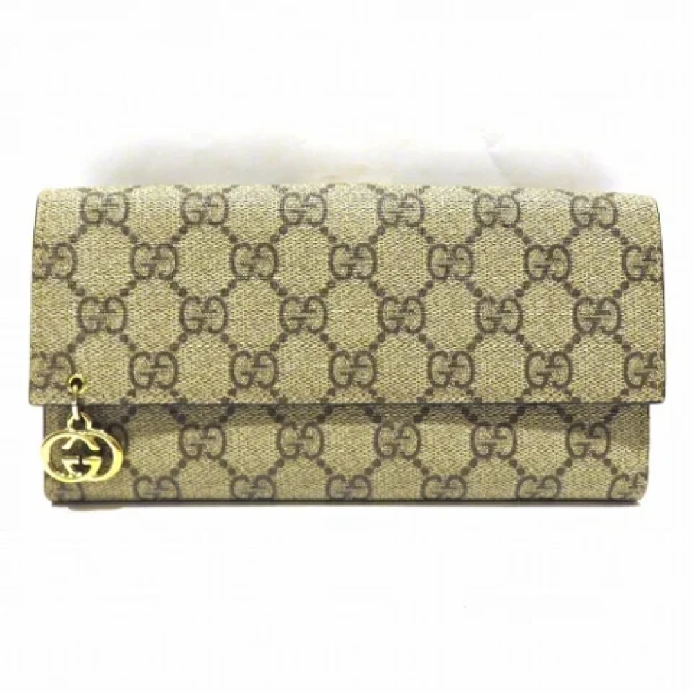 Gucci Vintage Pre-owned Fabric wallets Beige Dames
