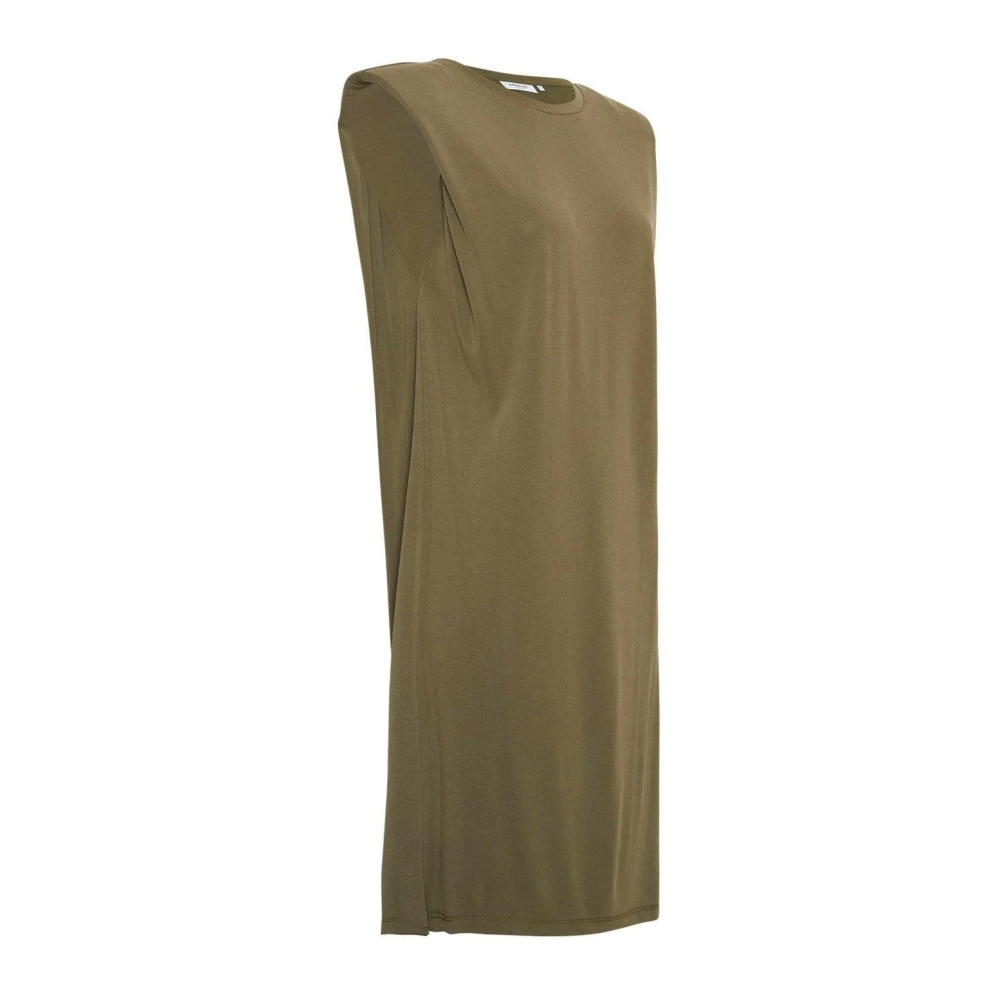 moss copenhagen Stijlvolle Schouderpad T-shirt Jurk Green Dames