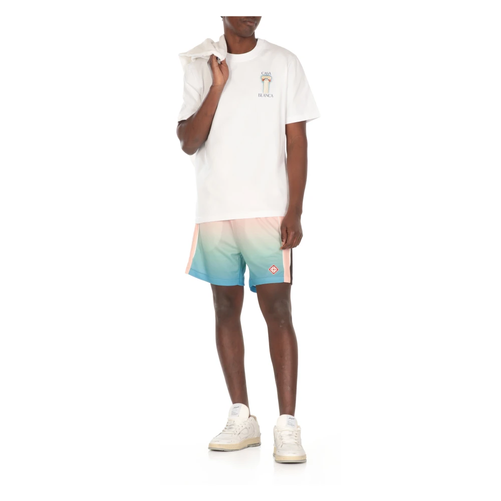 Casablanca Witte Katoenen T-shirt met Kraag White Heren