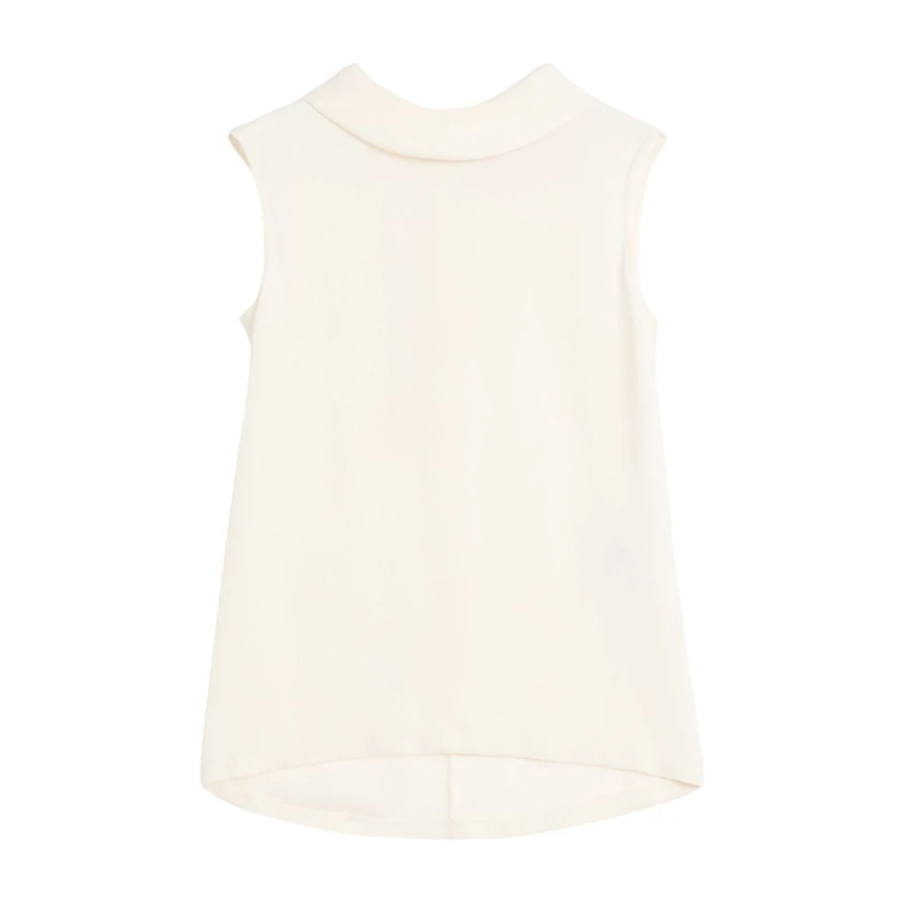 Valentino Garavani Witte Zijden Mouwloze Top White Dames