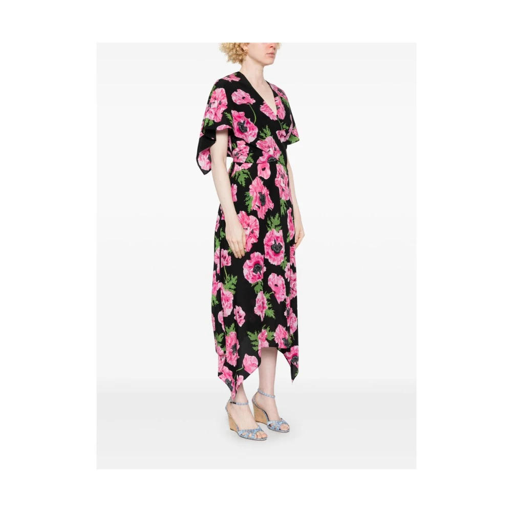 Stella Mccartney Zwarte Jurk met Zakken en Cape-inzet Multicolor Dames