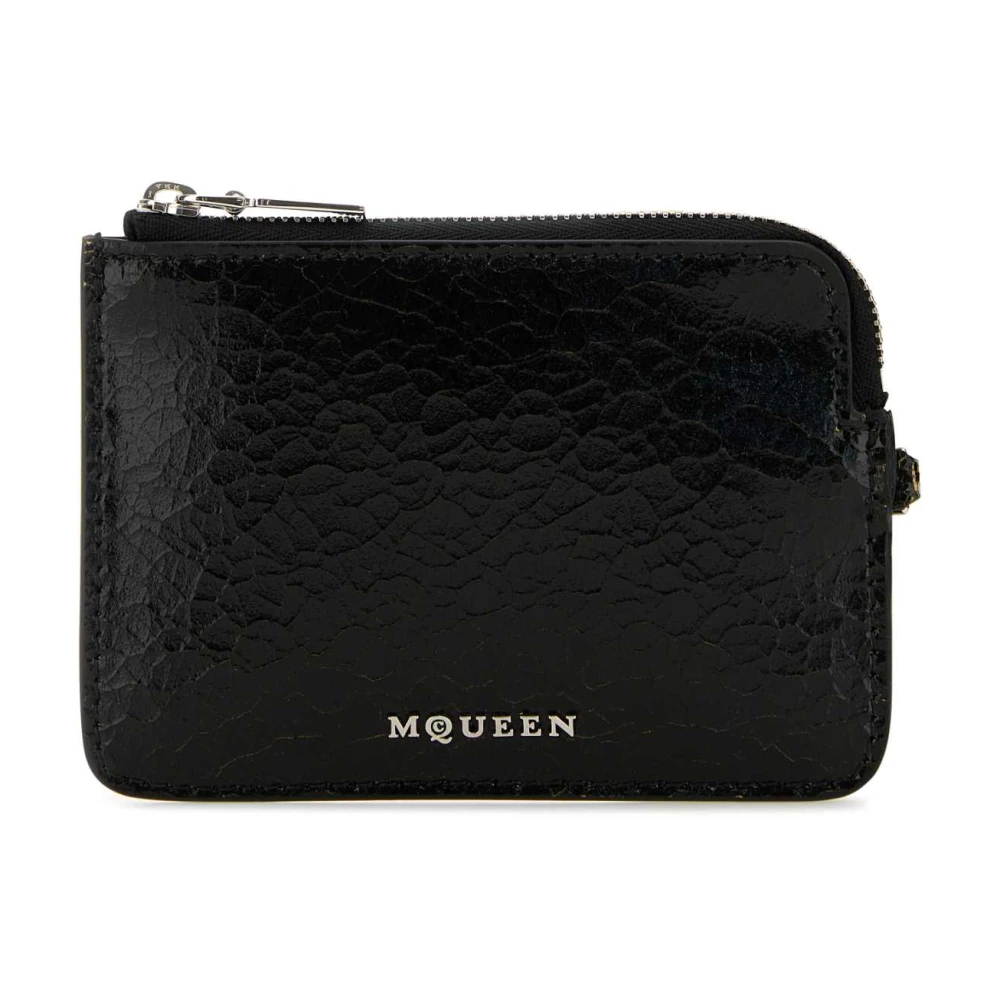Alexander mcqueen Klassieke Zwarte Leren Kaarthouder Black Heren