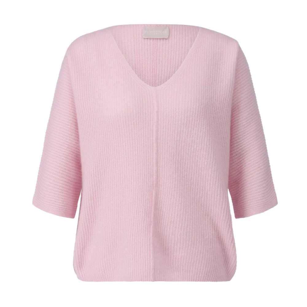 Hemisphere Kasjmier V-hals Trui Pink Dames