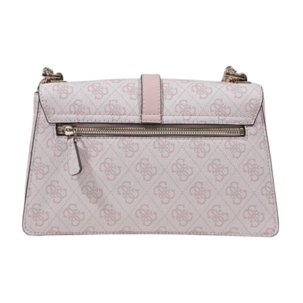 Guess Roze Print Schoudertas Clip Sluiting Pink Dames