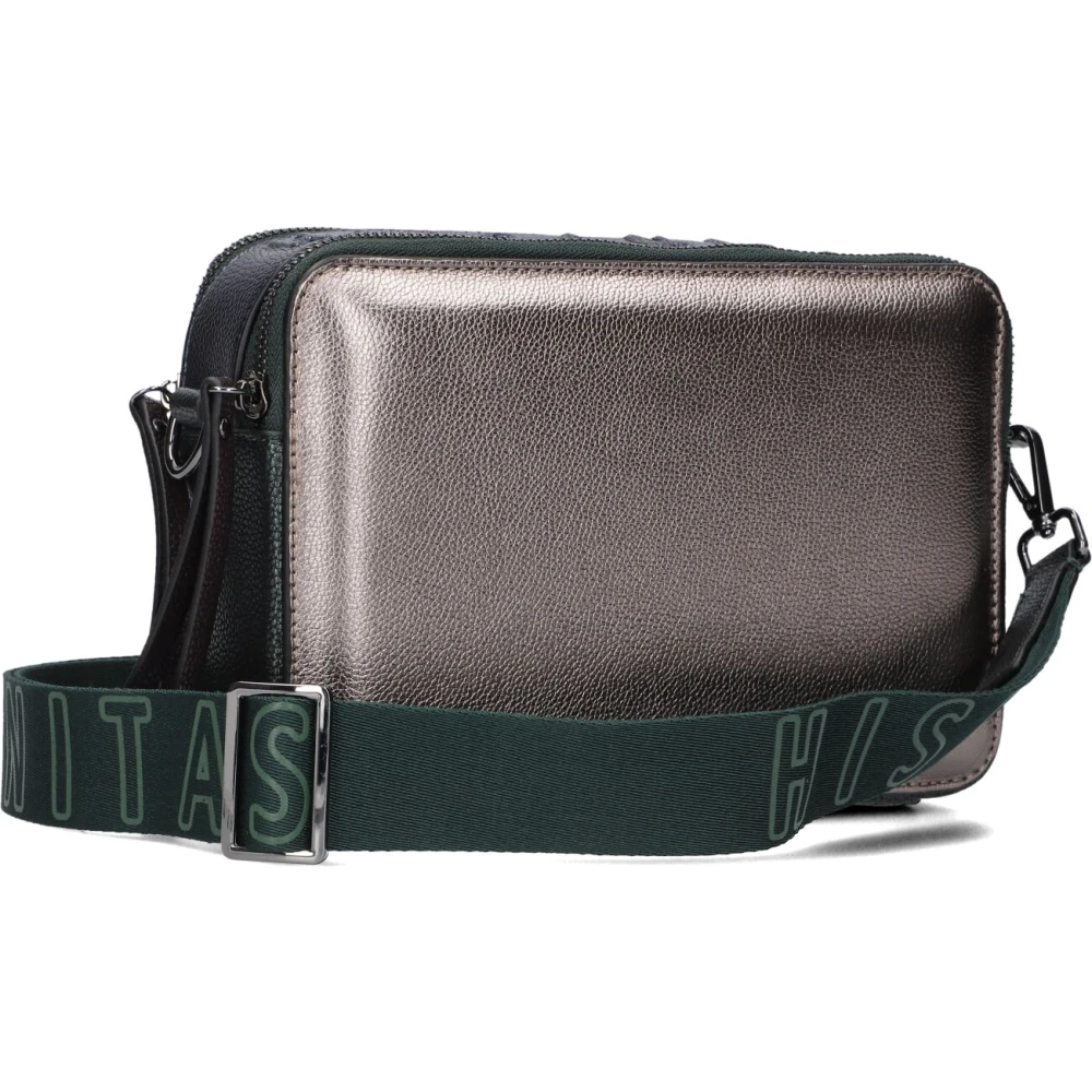 Hispanitas Blauwe Leren Schoudertas Blue Dames