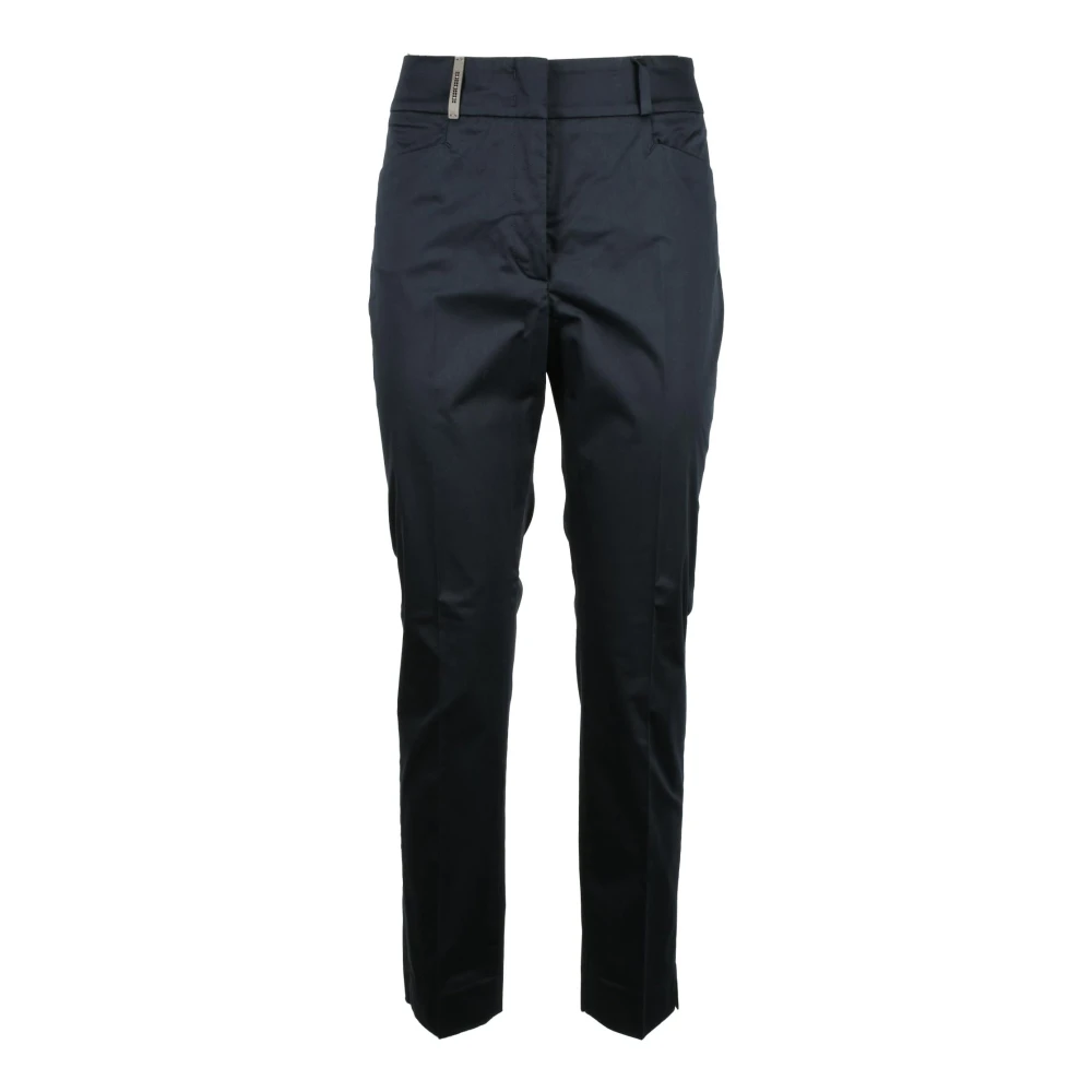 PESERICO Katoen Elastaan Broek Blue Dames