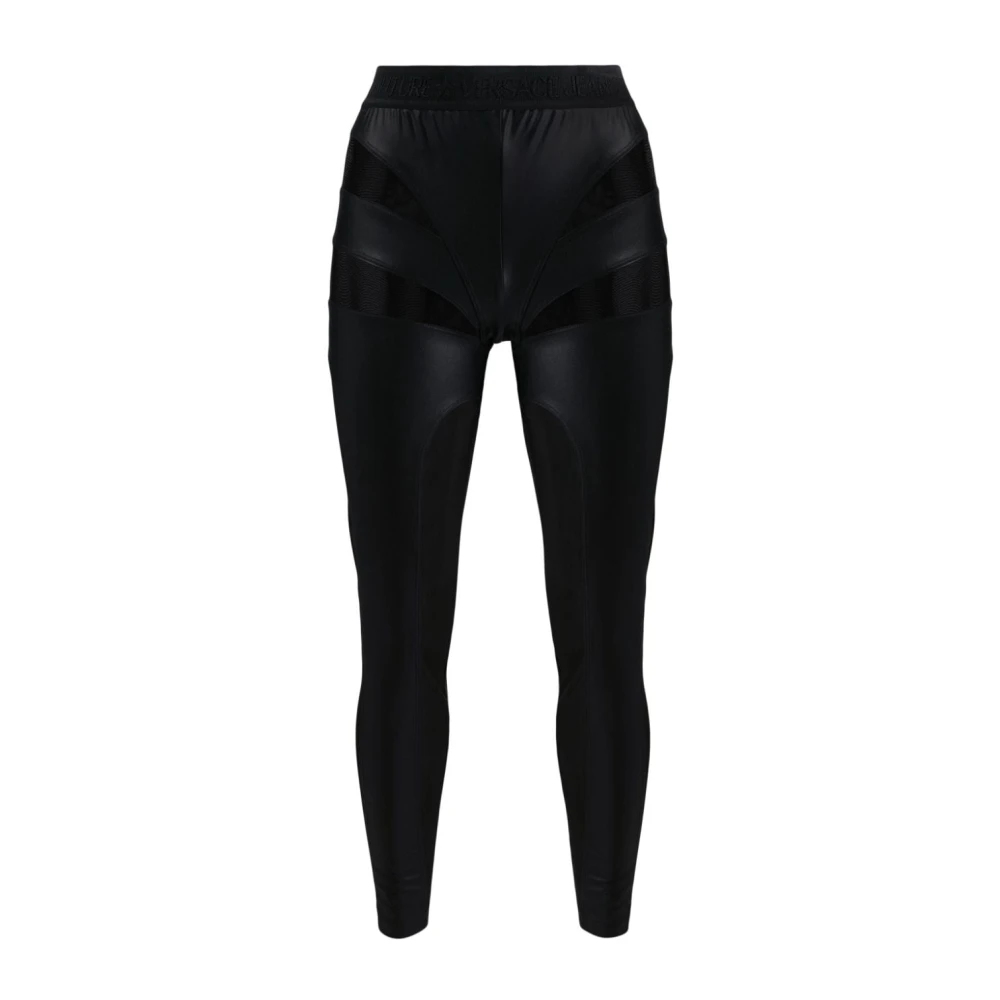 Versace Jeans Couture Zwarte Leggings voor Dames Aw23 Black Dames