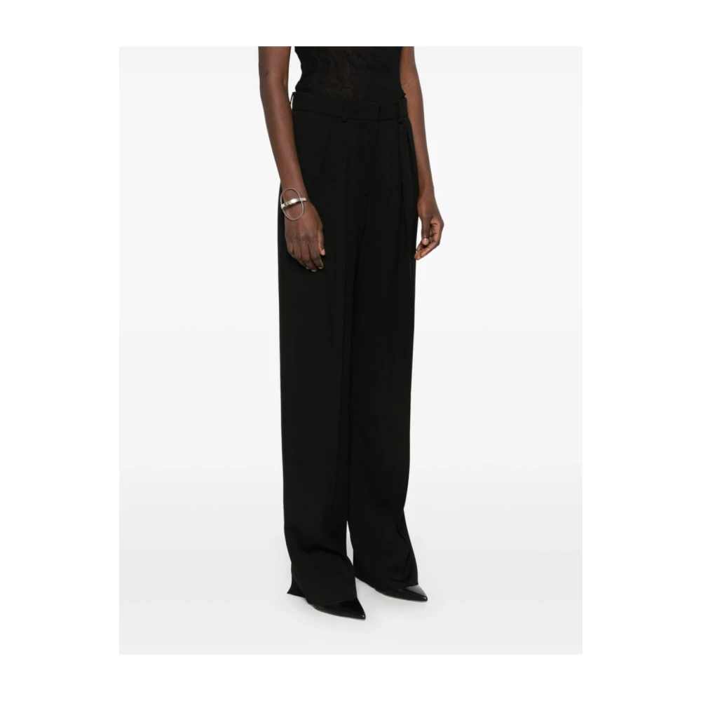 SPORTMAX Zwarte Broek met Verborgen Sluiting Black Dames