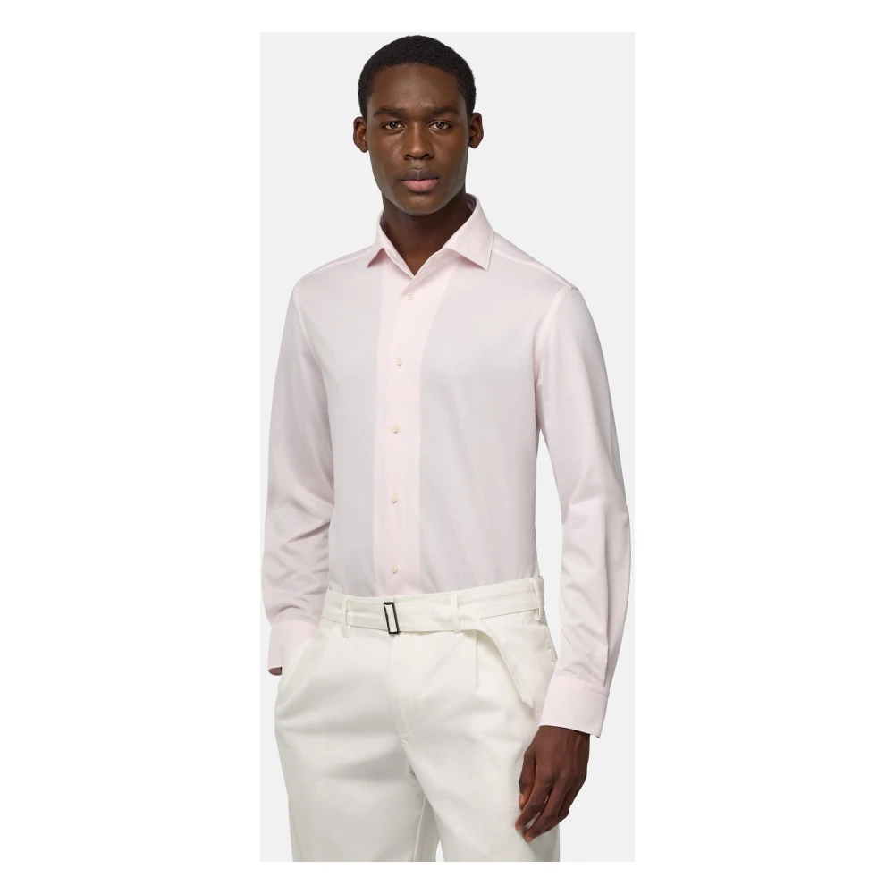 Boggi Milano Regular Fit Japanse Jersey Polo Shirt Pink Heren