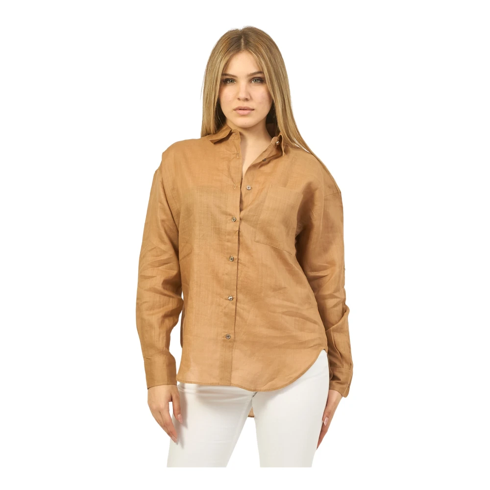 Hugo Boss Relaxed Fit Bruine Blouse Brown Dames