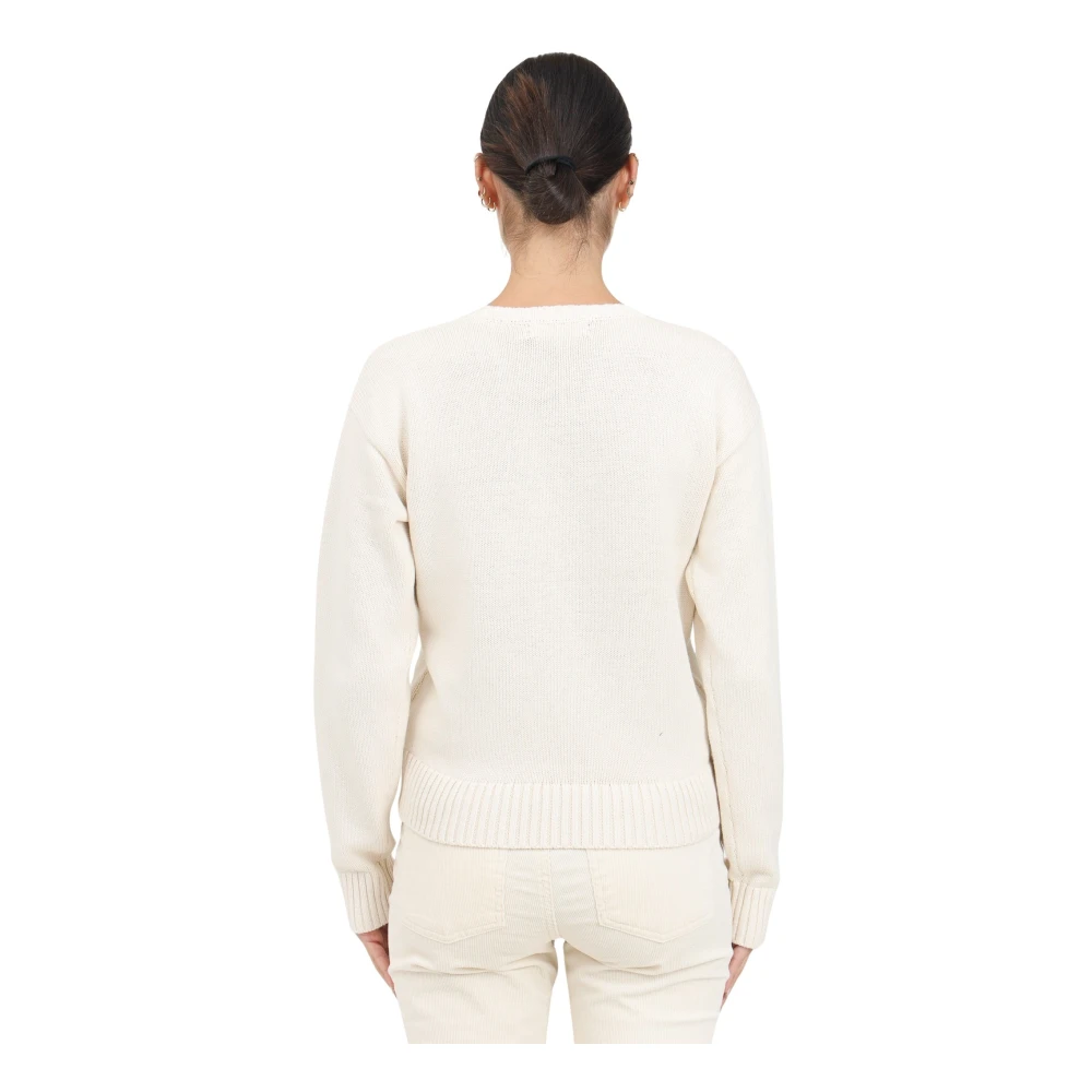 Ralph Lauren Mascarpone Trui met Ronde Hals Beige Dames