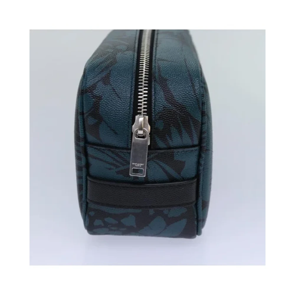 Saint Laurent Vintage Pre-owned Plastic pouches Blue Dames