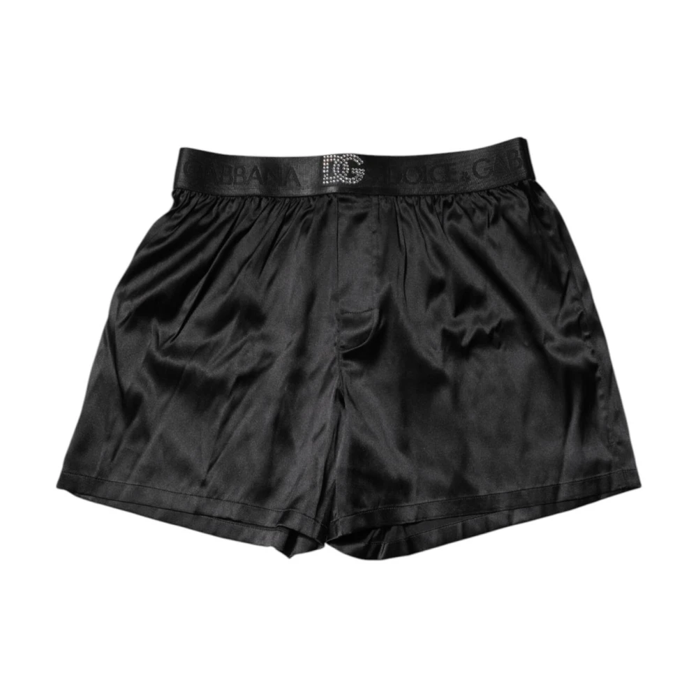 Dolce & Gabbana Uomo Nero - Seta Logo Vita Boxer Intimo - Underwear - S