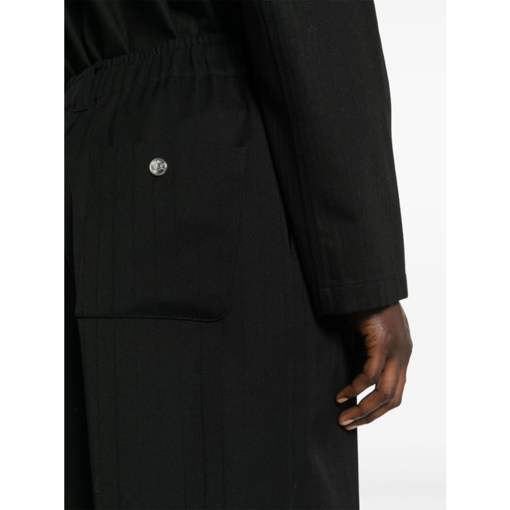 Jacquemus Zwarte wollen keperstreep Bermuda shorts Black Heren