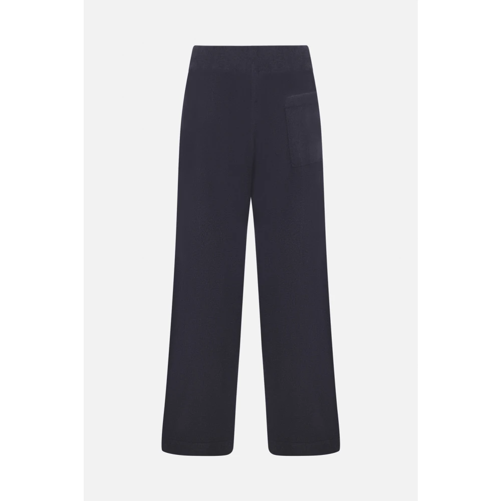 BRUNELLO CUCINELLI Blauwe Wijde Pijp Cashmere Broek Blue Dames