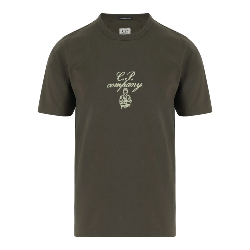 C.P. Company Katoenen Jersey Crew Neck T-shirt Green Heren