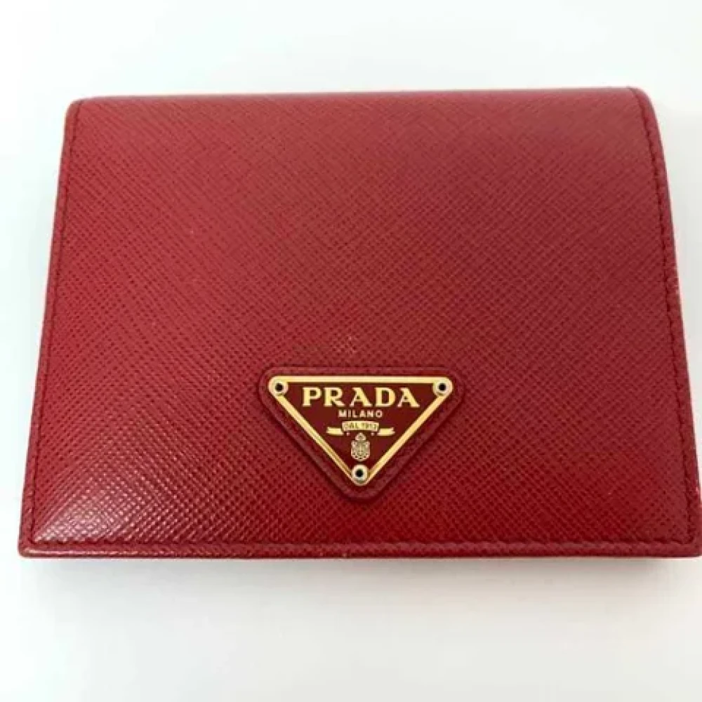 Prada Vintage Pre-owned Leather wallets Red Dames
