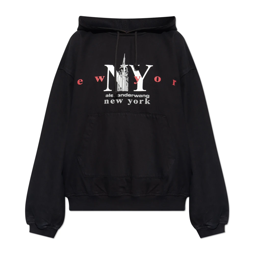 Alexander wang Bedrukte hoodie Black Dames