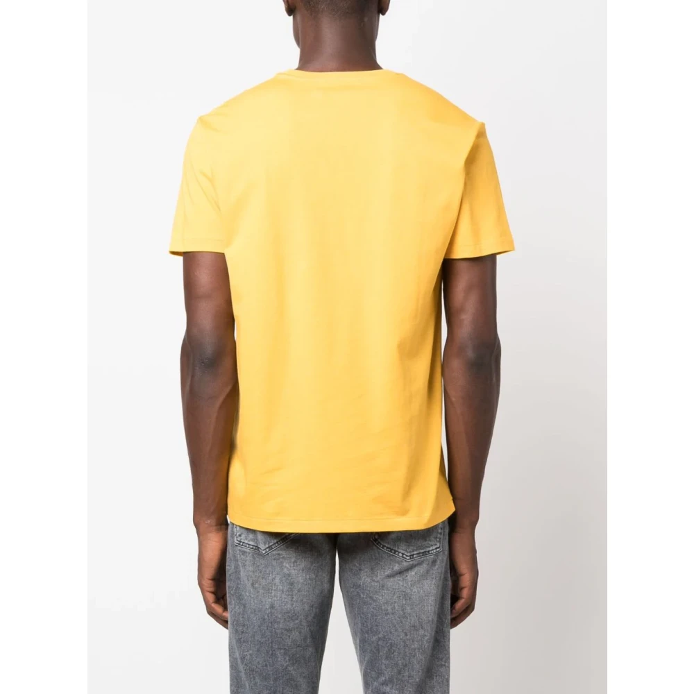 Polo Ralph Lauren Geel Crewneck T-shirt met Handtekening Pony Borduurwerk Yellow Heren