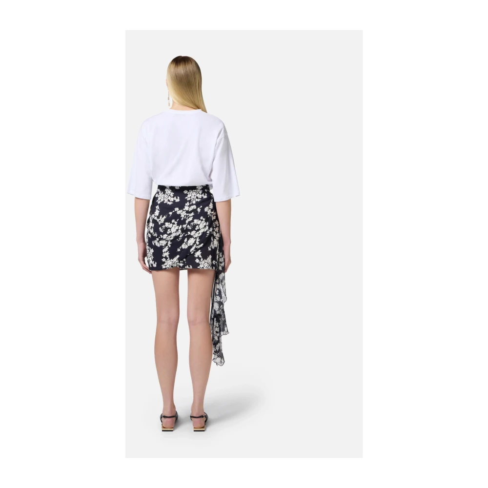 Elisabetta Franchi Logo Print Katoenen T-shirt White Dames