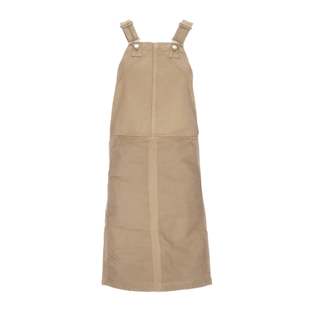 Carhartt WIP Bruine Medley Dungaree Jurk met Zakken Brown Dames