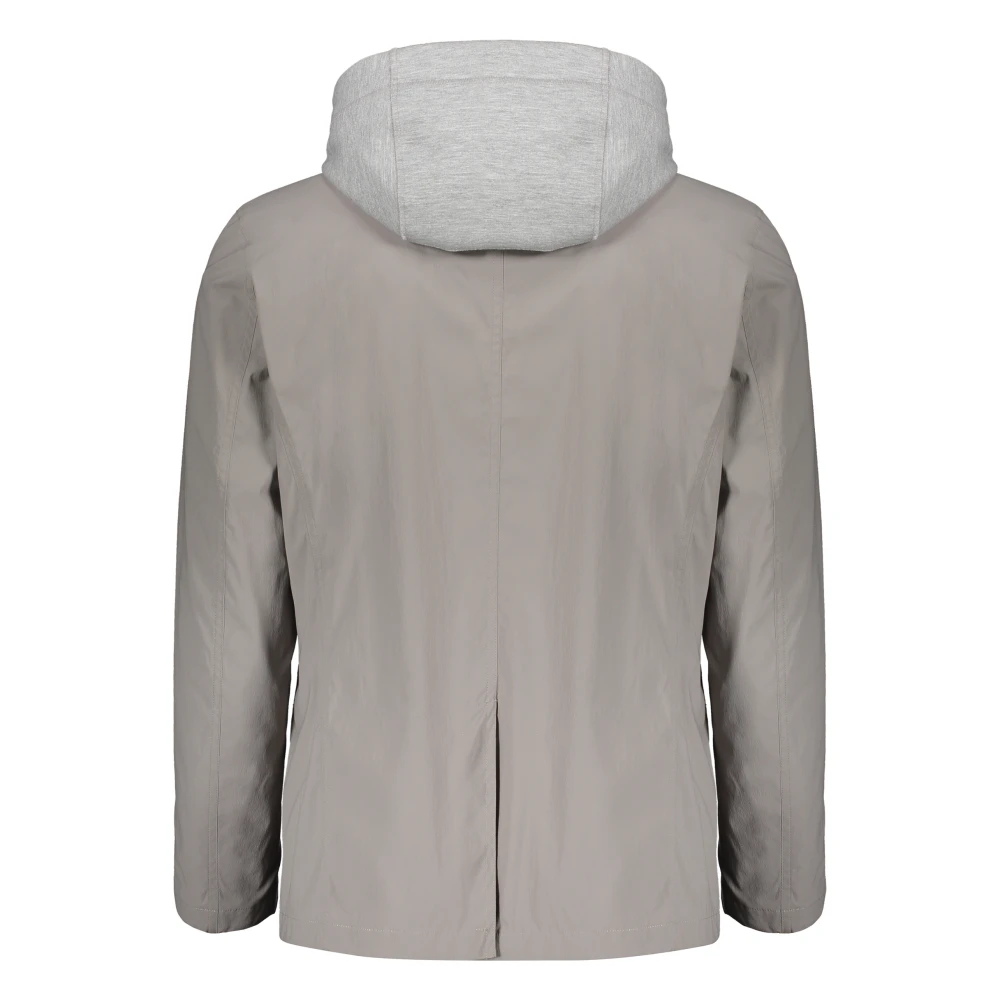 Herno Hooded Fabric Jacket met Trekkoord Gray Heren