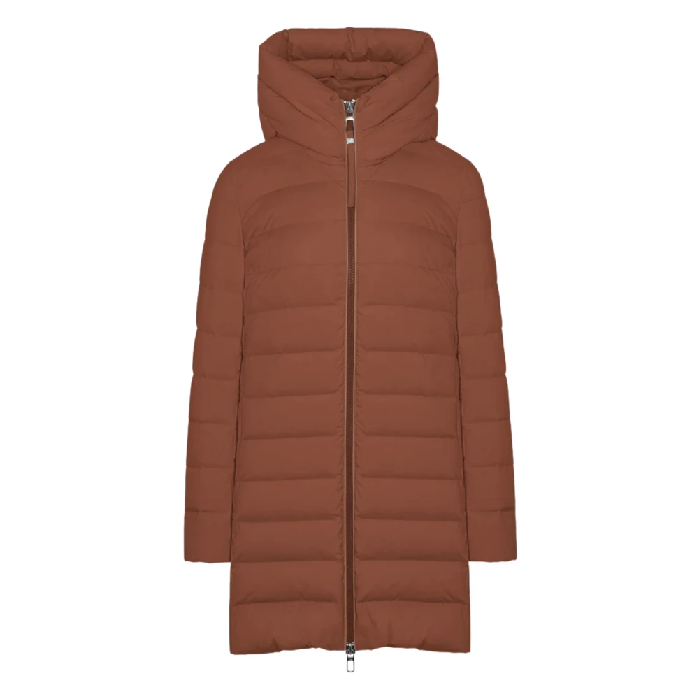 Duno Hooded Bi-Stretch Technische Stof Jas Brown Dames
