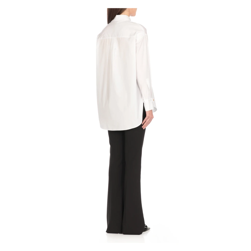 Elisabetta Franchi Witte Viscose Shirt met Kraag White Dames