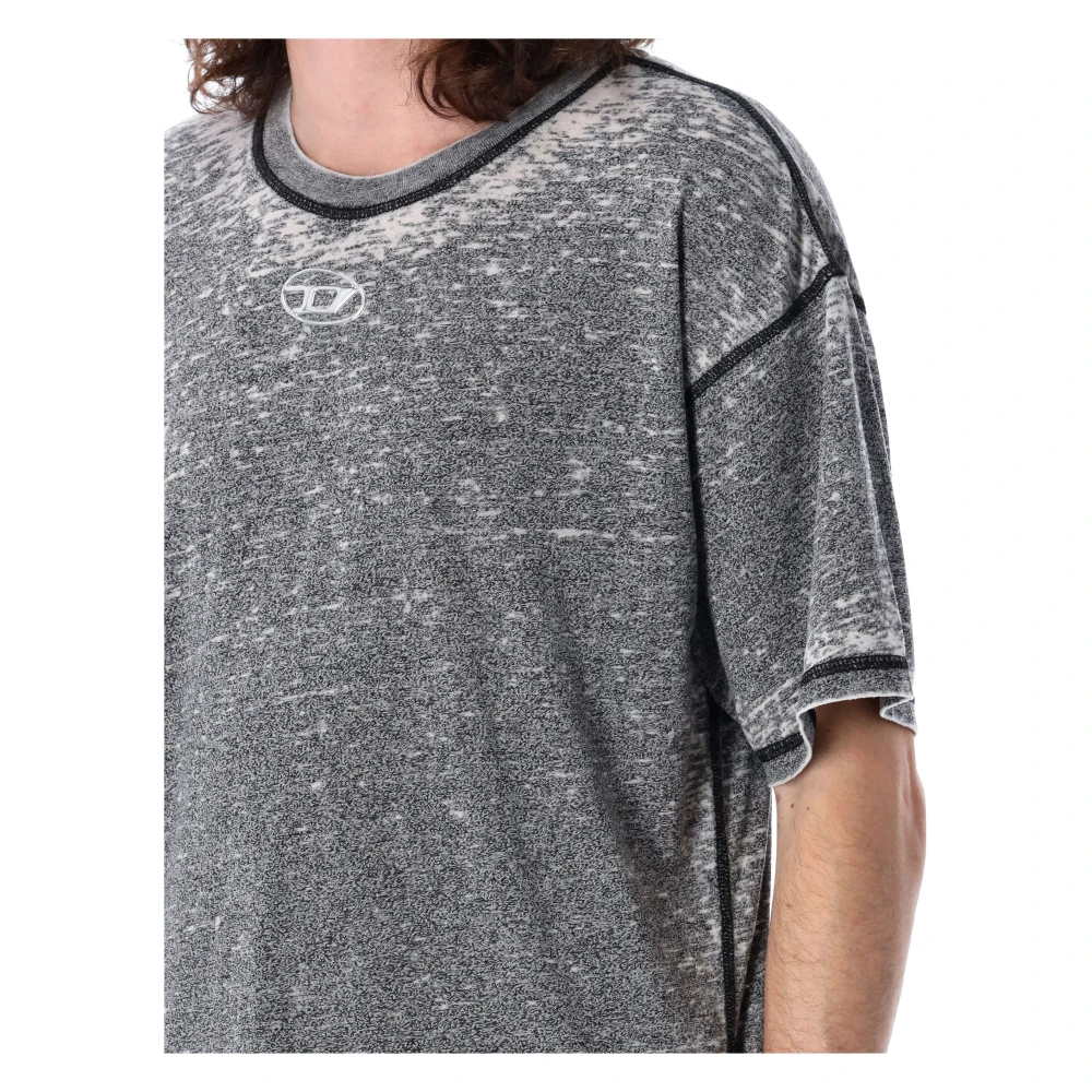 Diesel Verweerde Burnout T-shirt Grijs Ss25 Gray Heren