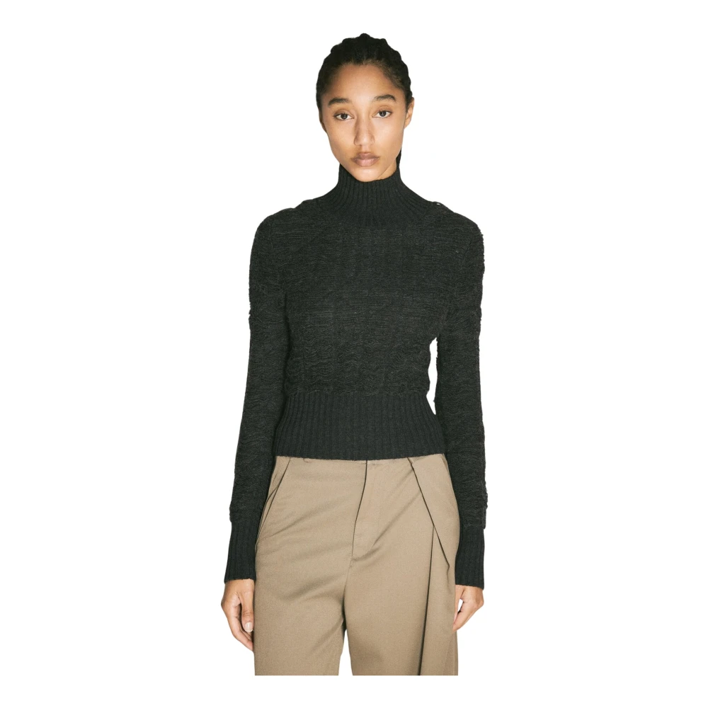 Mm6 Maison Margiela Women's Gray Wool Turtleneck Jumper - Turtlenecks - Xs - Knitwear