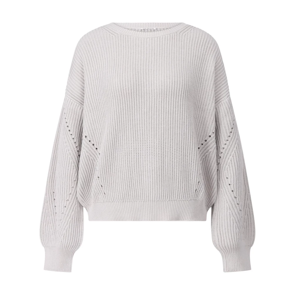 True Religion Katoenen Oversized Gebreide Trui met Stijlvolle Details Gray Dames