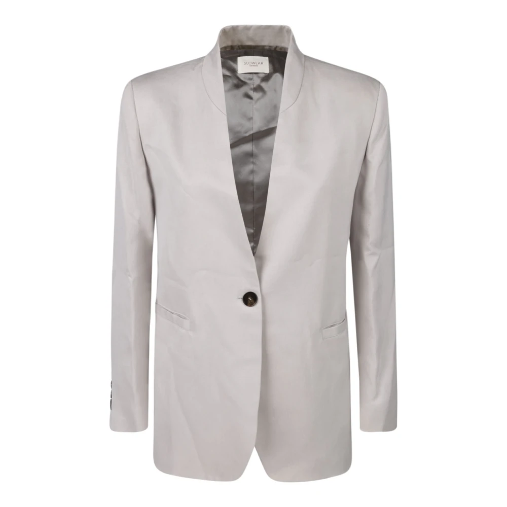 Montedoro Lyocell Single-Breasted Jas met Achtersplit Beige Dames