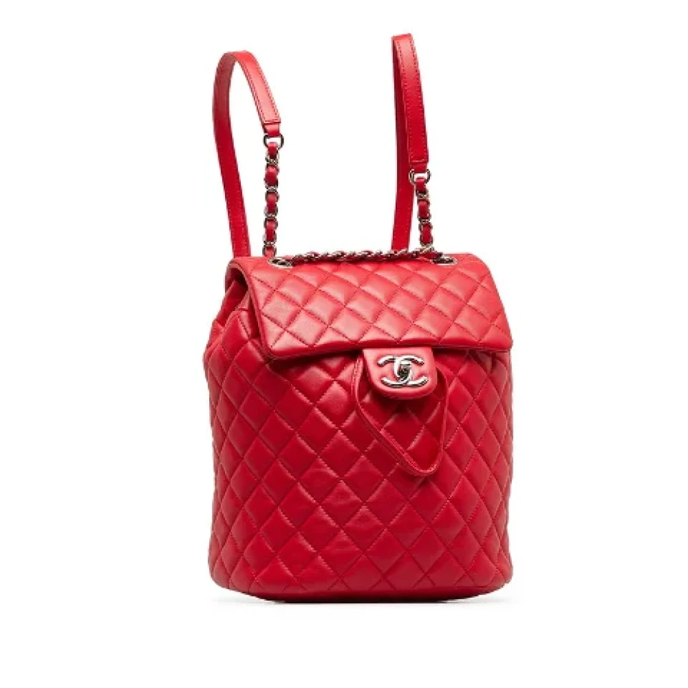 Chanel Vintage Pre-owned Leather backpacks Red Dames
