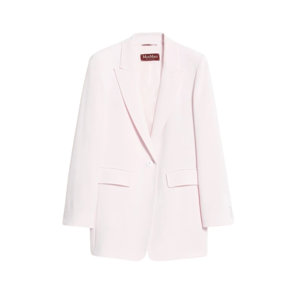 Max Mara Studio Klassieke Blazer met Knoopmouwen Pink Dames