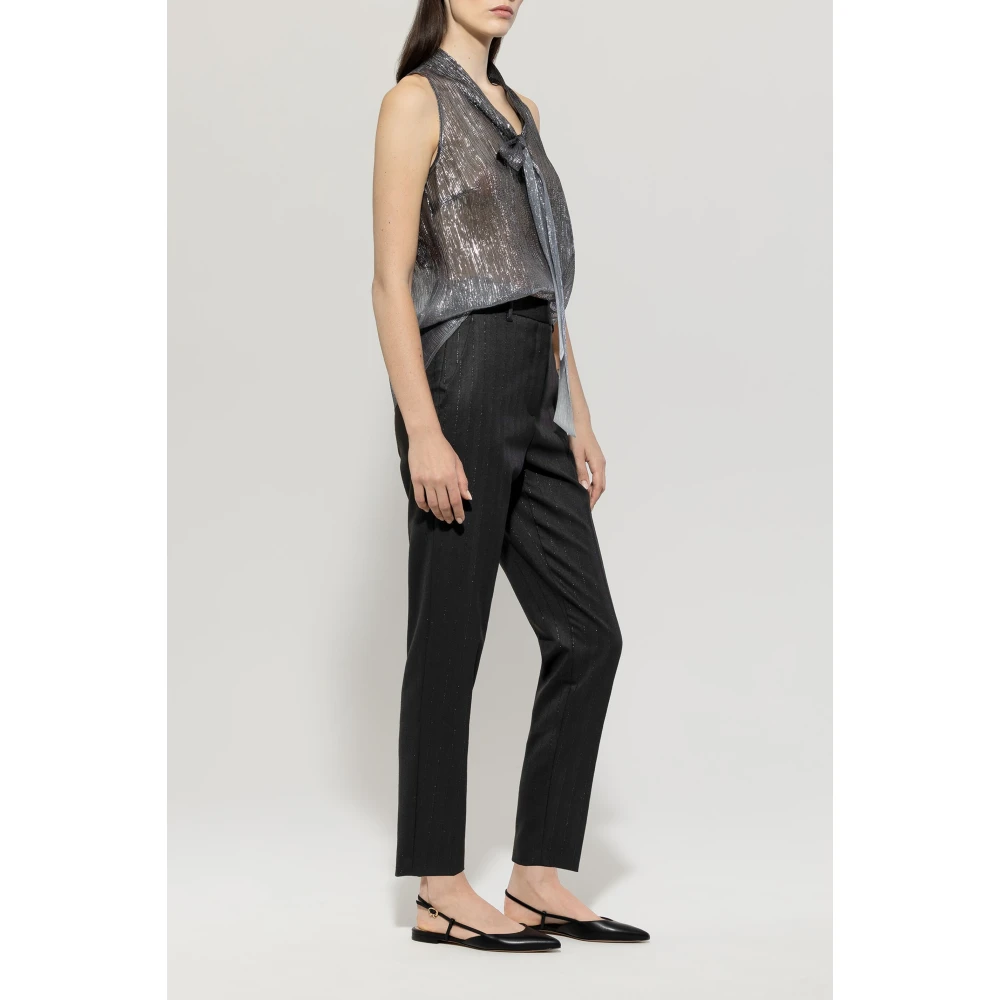 LUISA CERANO Stretch viscose-wolmix broek Black Dames