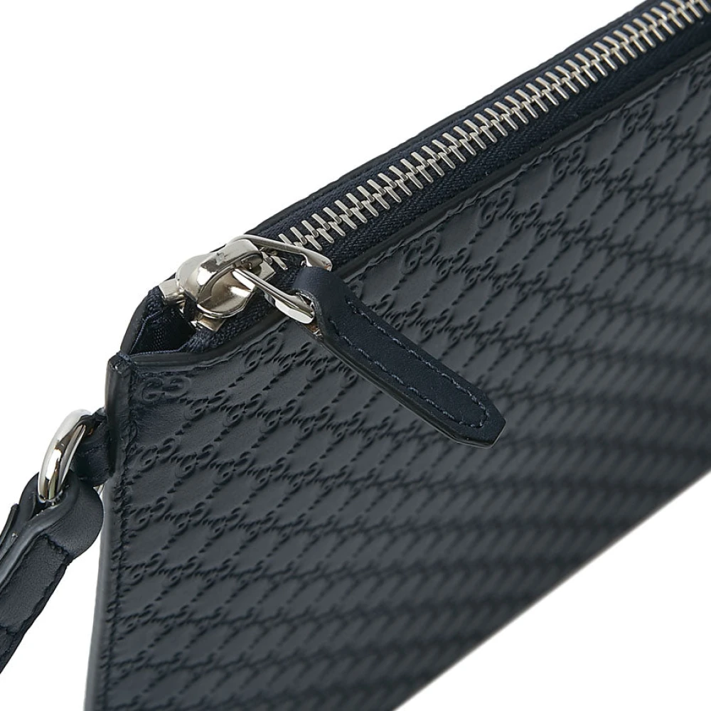 Gucci Microsima Strap Clutch Bag Blue Heren