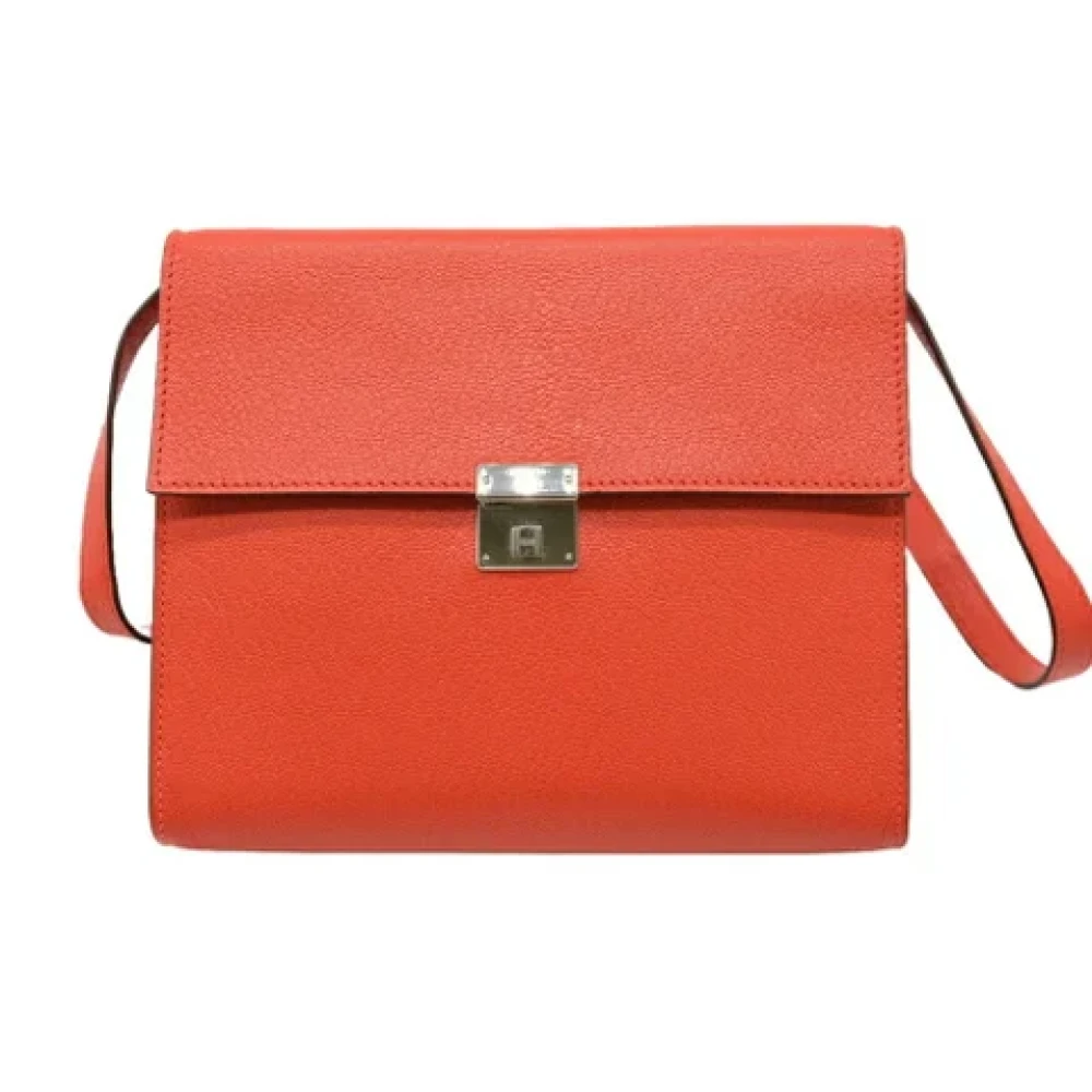 Hermès Vintage Pre-owned Leather shoulder-bags Orange Dames