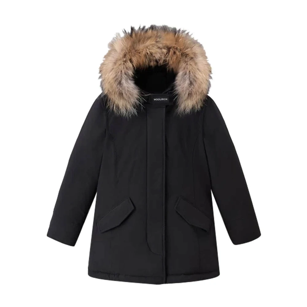 Woolrich Girls Black Winter Jackets, 10 Y, Luxury Arctic Raccoon Parka