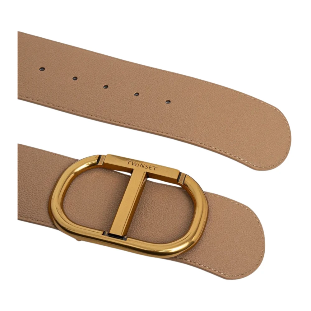 Twinset Stijlvolle Synthetisch Leren Riem Beige Dames