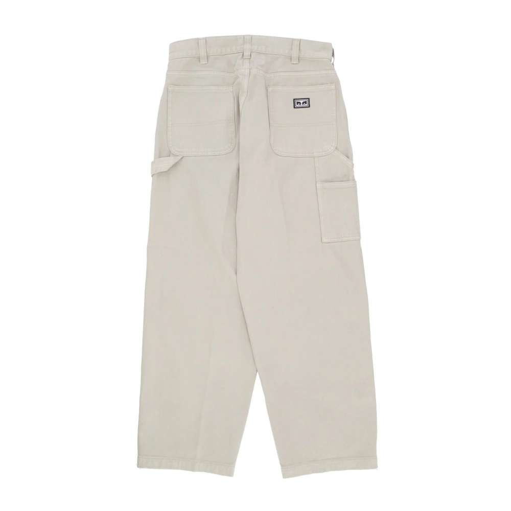 Obey Big Wig Denim Carpenter Pant in Zilver Grijs Gray Heren